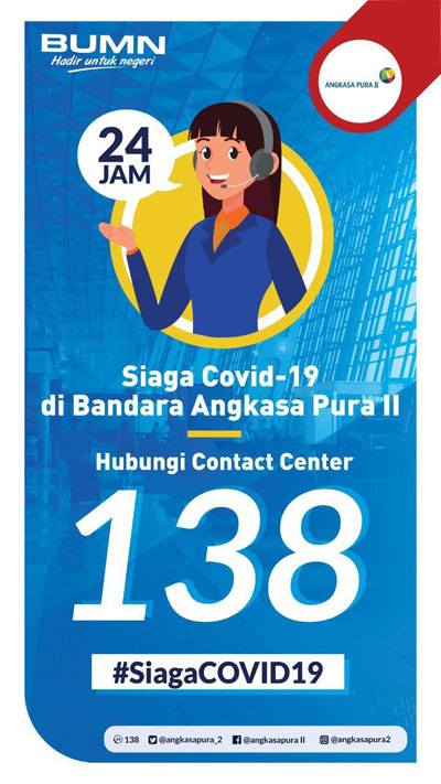 PT Angkasa Pura II Buka Contact Center Terkait Corona di Nomor 138